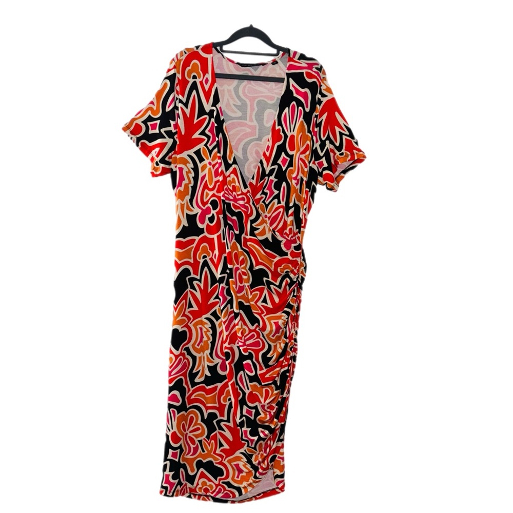 Colleen Lopez Floral V-Neck Wrap Dress - Multicolor